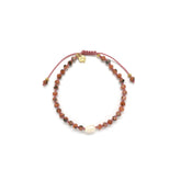 Adjustable rhodonite bracelet with water pearl