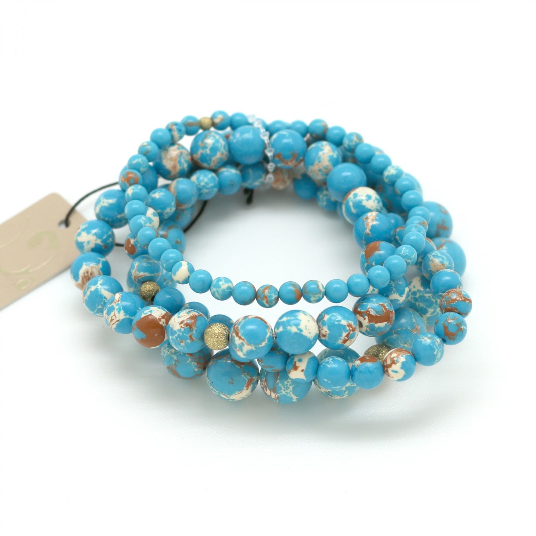 4 Blue Regalite Bracelets